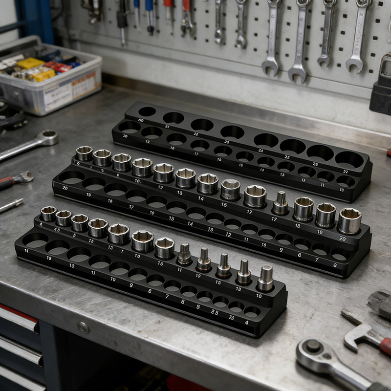 Magnetic Parts Tray - Magnetic Metric Socket Organizer Set, 4-27mm