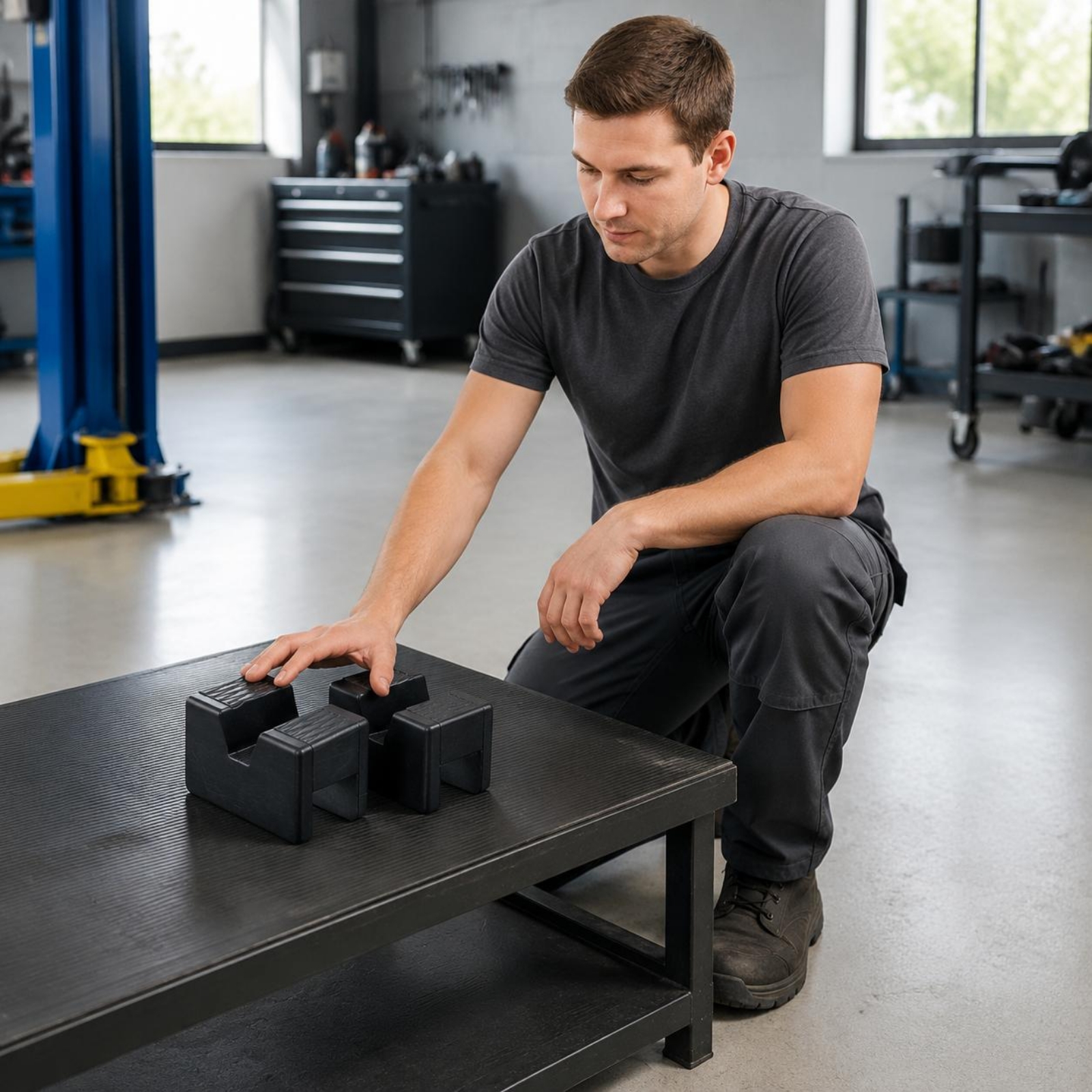 Tools For Garage - 2 Pieces Slotted Vehicle-Lifting Pad Anti-Slip