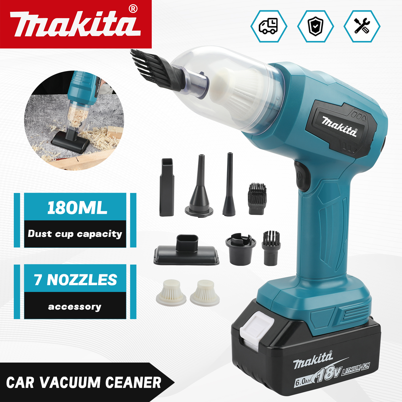 Workshop Cleaning Tools - Makita M213 18V Cordless Vacuum Cleaner