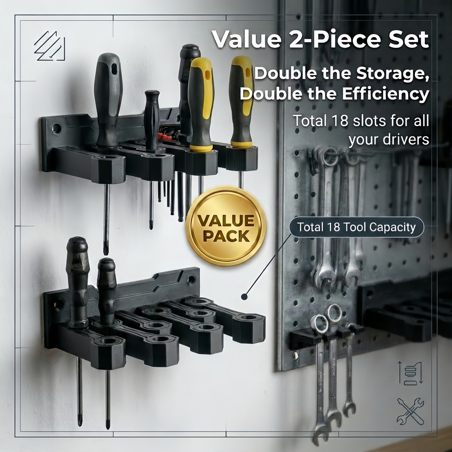 1-Piece Screwdriver Storage Ra - Workshop Tools Hanging incelemesi ve fiyatı