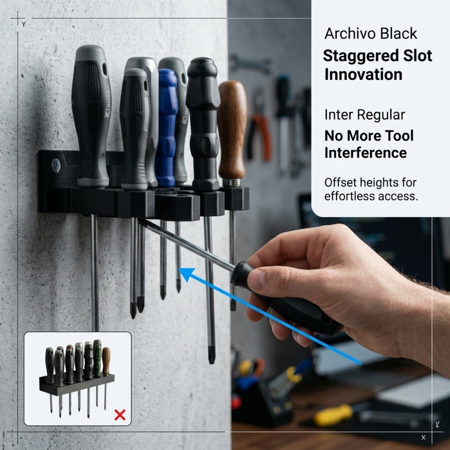 1-Piece Screwdriver Storage Ra - Workshop Tools Hanging incelemesi ve fiyatı