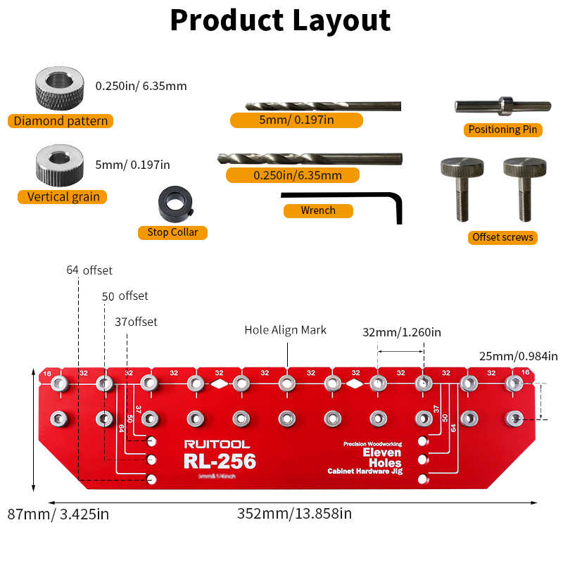 Shelf Pin Jig Set Aluminium Al - Dowel Jig Kit incelemesi ve fiyatı