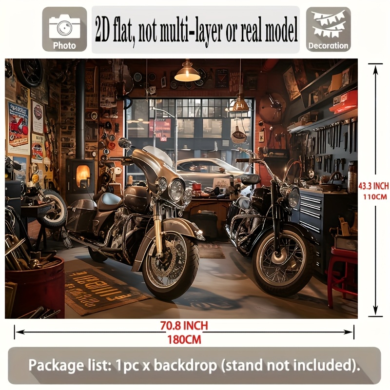 Motorcycle Garage Tapestry Cla - Workshop Tools Hanging incelemesi ve fiyatı