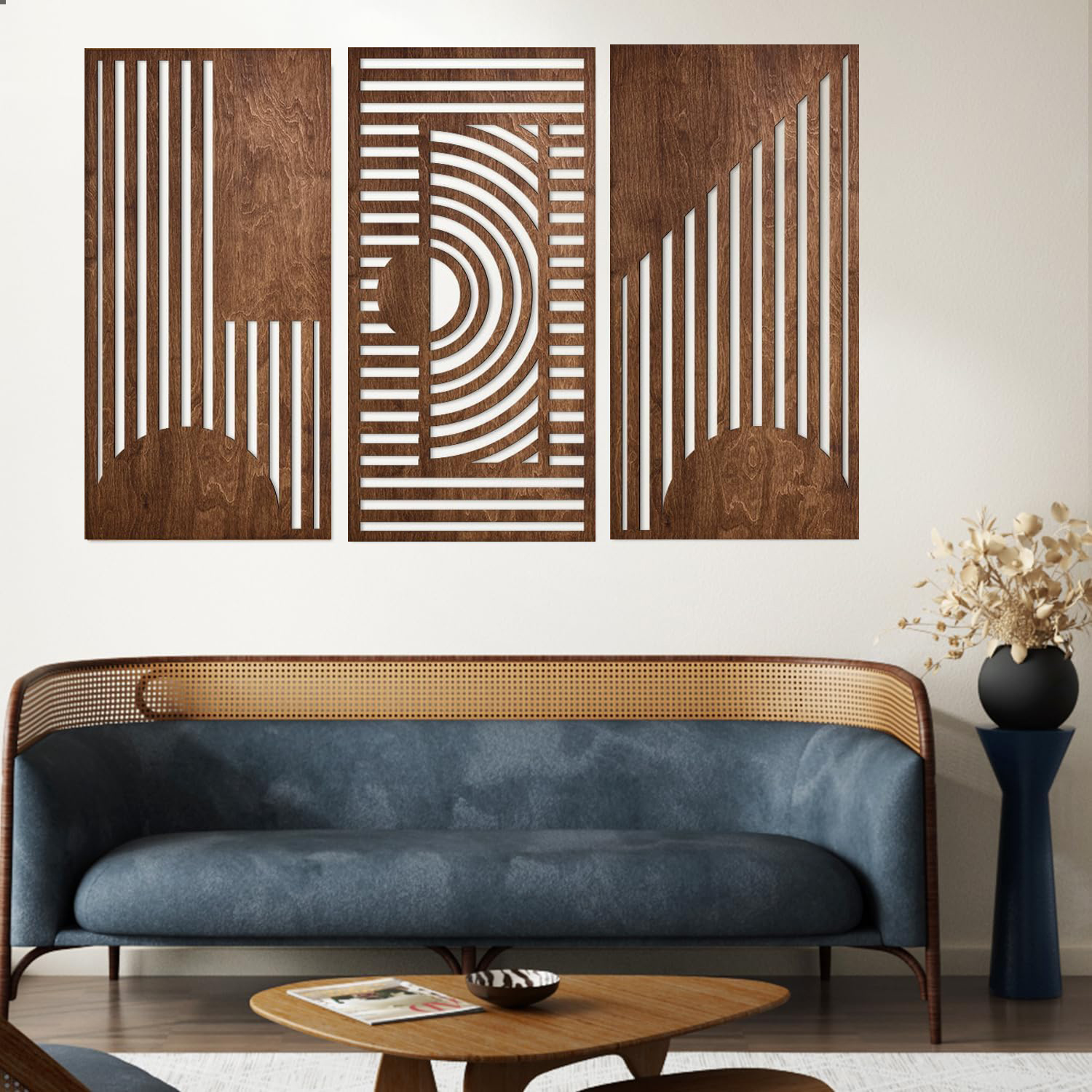 3 Pcs Geometric Wood Wall Art  - Chisel Set Wood incelemesi ve fiyatı