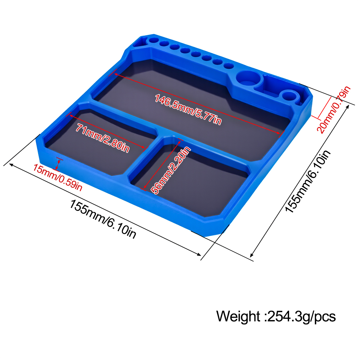 1Pcs Silicone Parts Tray with  - Magnetic Parts Tray incelemesi ve fiyatı