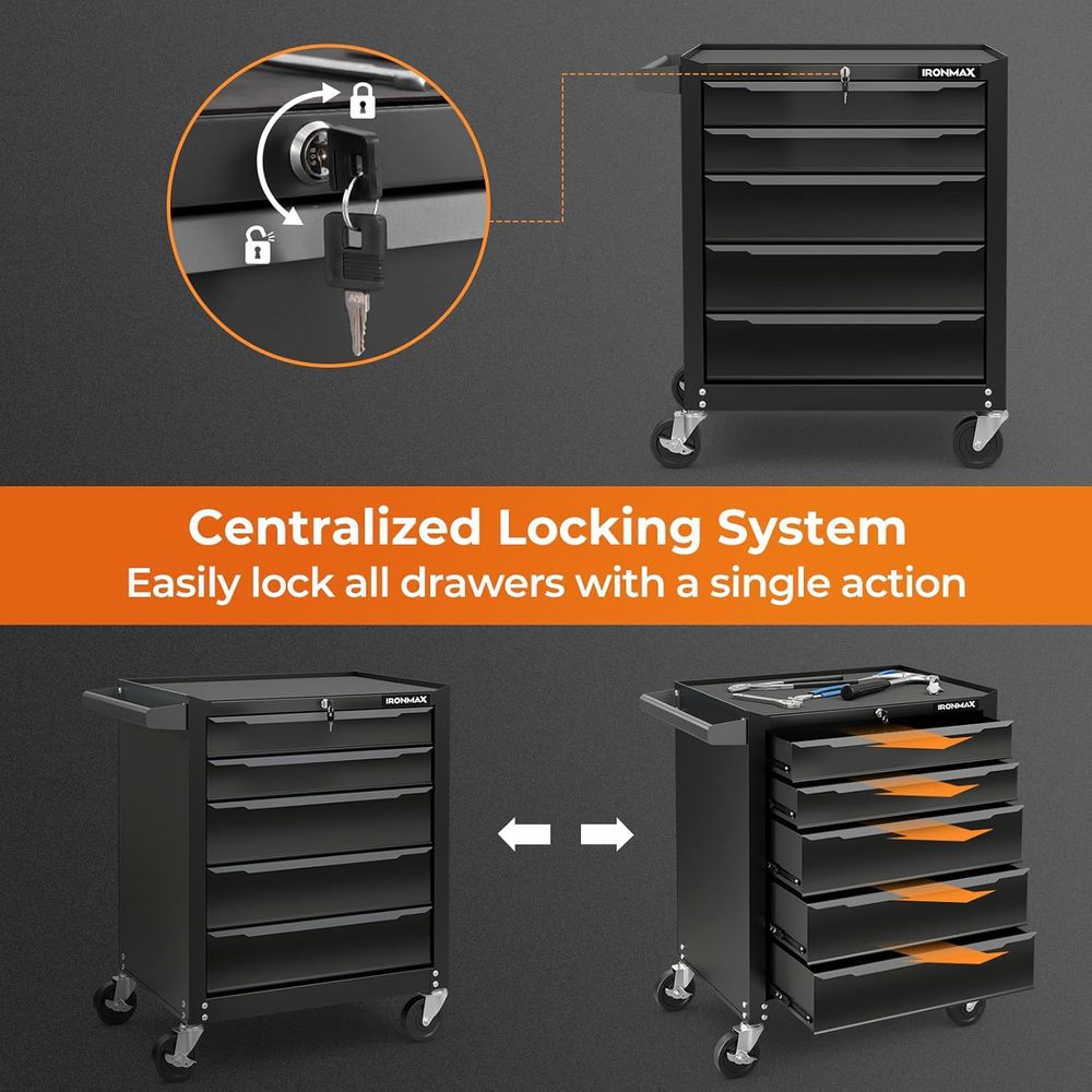 5-Drawer Steel Tool Chest with - Workshop Tools Hanging incelemesi ve fiyatı